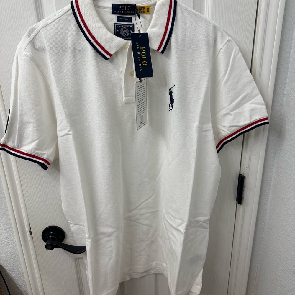 Polo by Ralph Lauren White Polo with Navy Accents